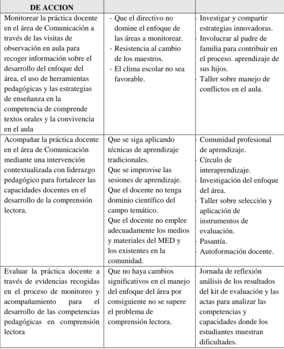 Figura 6. Matriz del plan de riesgos y medidas a adoptarse. 