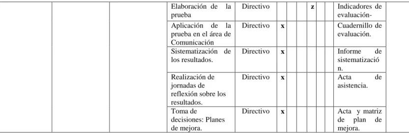 Figura 5: Matriz de Plan de Monitoreo, acompañamiento y evaluación