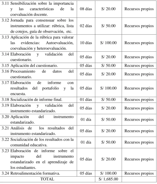 Figura 7. Presupuesto del Plan de Acción. 