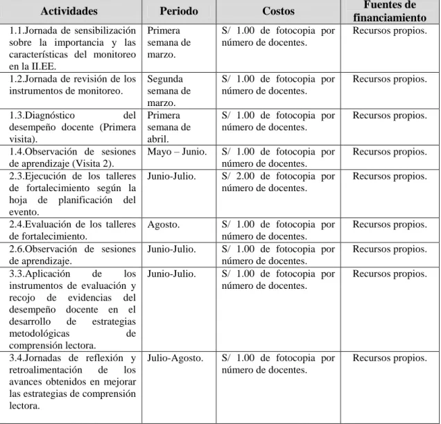 Figura 7. Presupuesto del Plan de Acción.