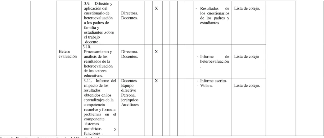 Figura 5.  Plan de monitoreo y evaluación del Plan de Acción. 