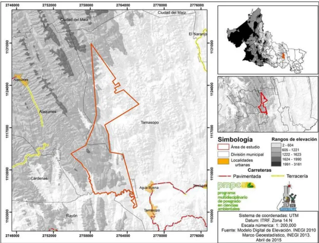 Mapa 1. Localización de la zona de estudio 