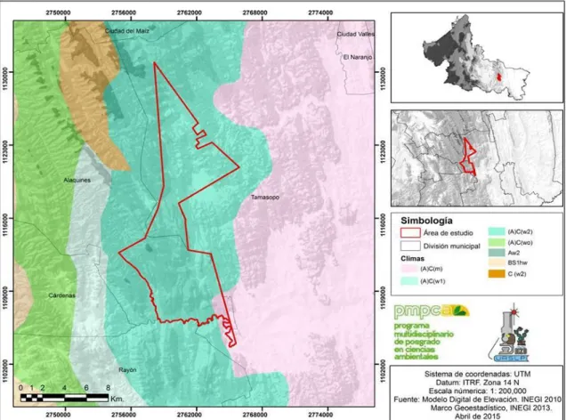 Mapa 2. Climas del ejido San José del Corito y Durazno 