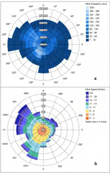 Figure 11 Wind roses representing frequency and speed 