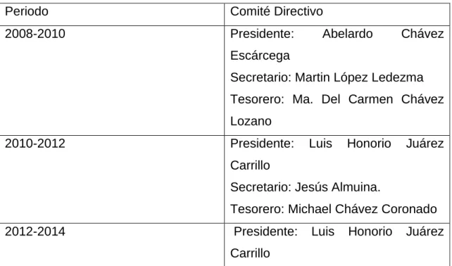 Cuadro 7. Consejos Directivos, 2008-2014. 