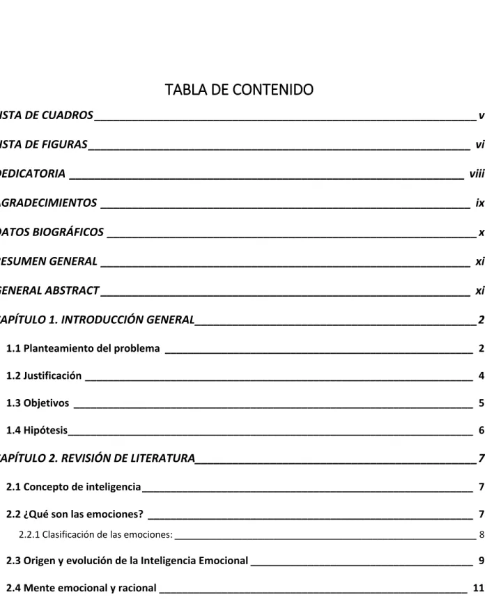 TABLA DE CONTENIDO 