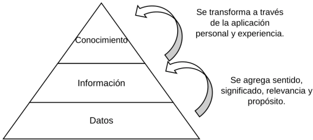 Figura 2. Jerarquía del conocimiento (Bender & Fish, 2000). 
