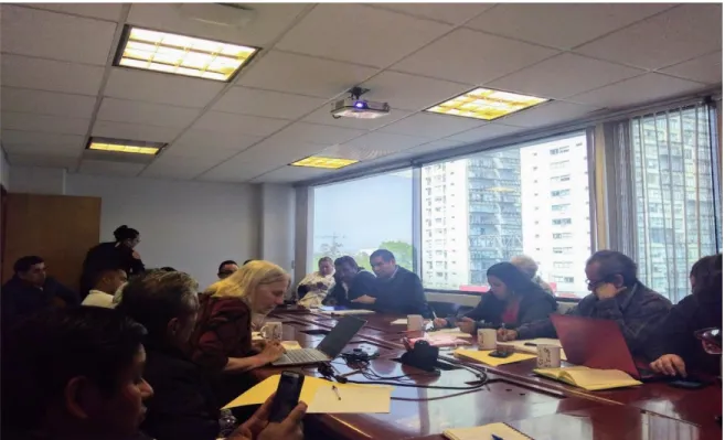Figura 2. Reunión de integrantes de la Coordinadora nacional Agua para todos, agua para la  vida  y  funcionarios  del  Instituto  Nacional  de  los  Pueblos  Indígenas  (INPI),  13  febrero  de  2019 / Elvira Núñez Terrones