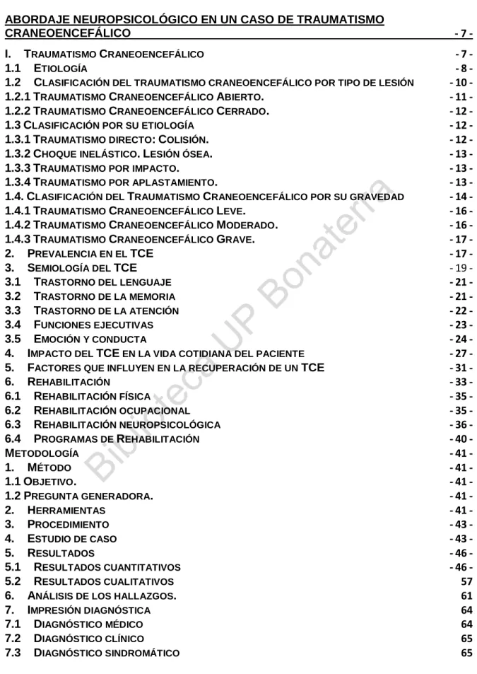 Tabla de contenido 