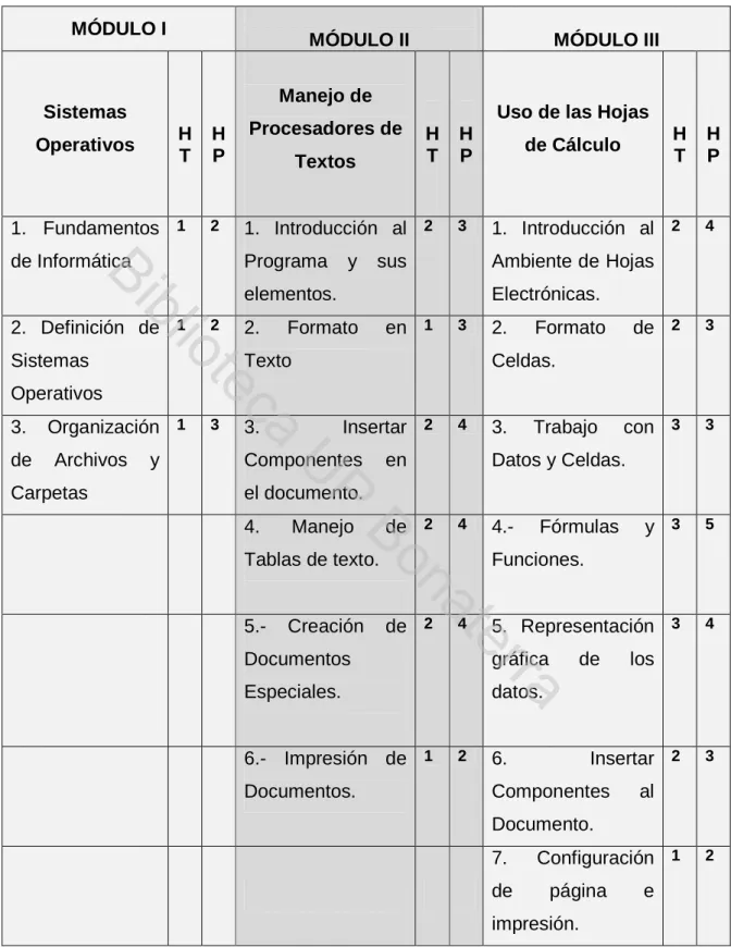 Mapa Curricular 