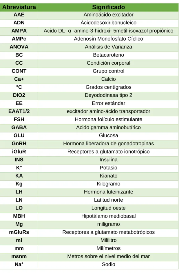 CUADRO DE ABREVIATURAS 