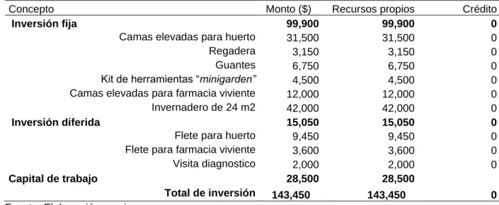 Cuadro 7 Presupuesto de inversiones 