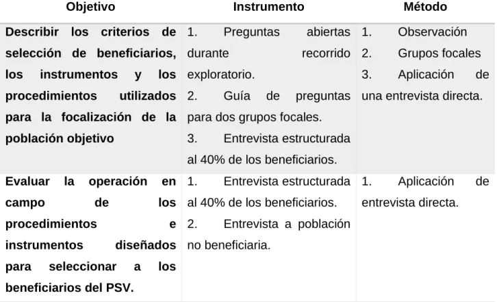Tabla 4 Instrumentos para el levantamiento de la información 
