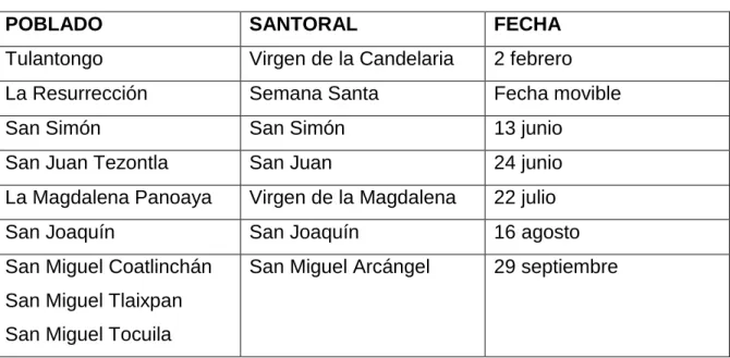 Cuadro No. 8.Texcoco: Procesiones 