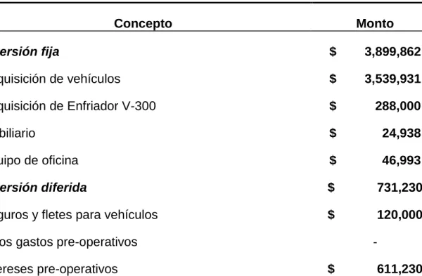 Cuadro 8. Presupuesto de inversiones 