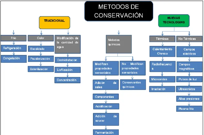 Figura 3. Métodos de conservación de alimentos 