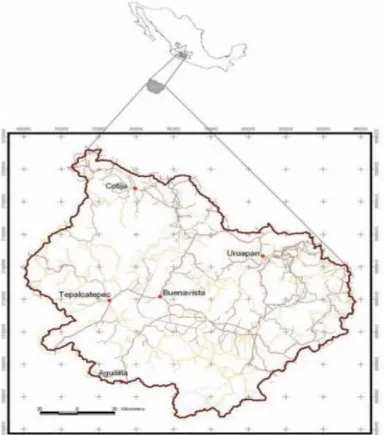 Figura 5. Ubicación de la cuenca del rio de Tepalcatepec. 