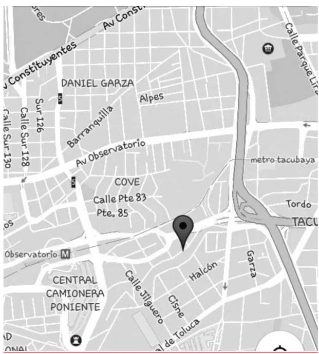 Mapa de ubicación de Casa Tochan. 