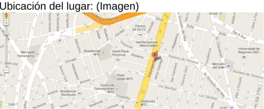Mapa del interior del lugar: 