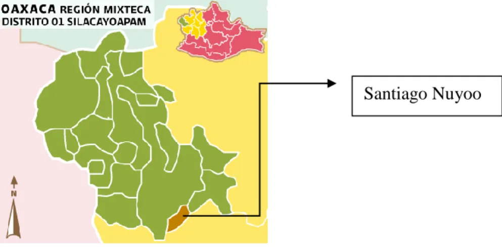 Mapa de la región Mixteca del distrito de Tlaxiaco 16