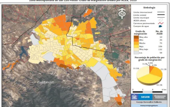 Fig. 5. Mapa de marginación urbana 2010. 
