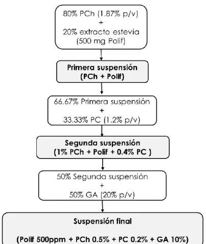 Figura 12. Proceso de formación de suspensiones 