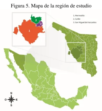 Figura 5. Mapa de la región de estudio 