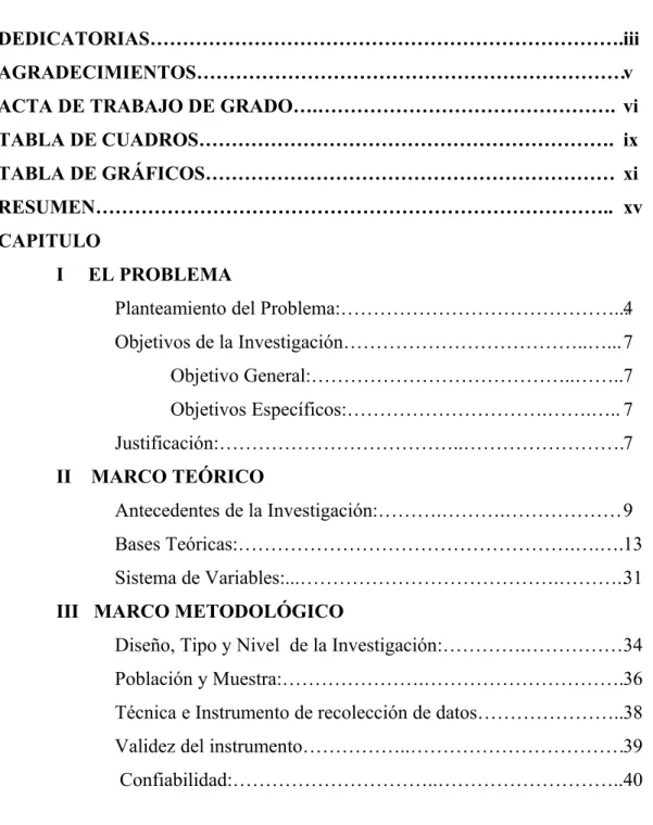 TABLA DE CONTENIDO