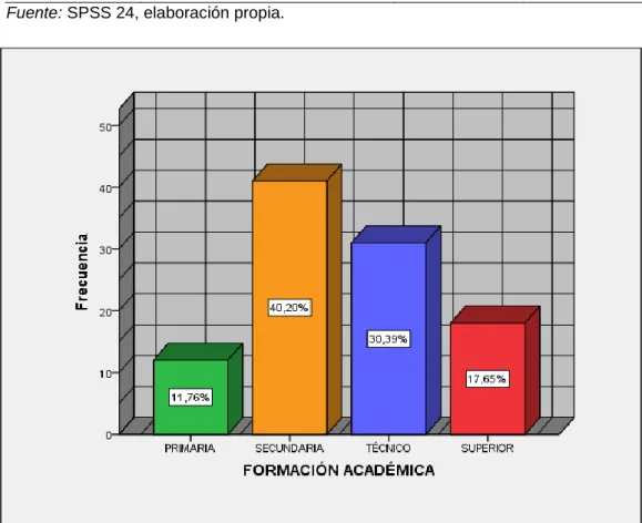 Figura 3. Formación académica.
