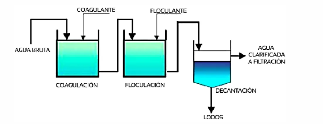 Figura 1: Proceso de coagulación-floculación. 