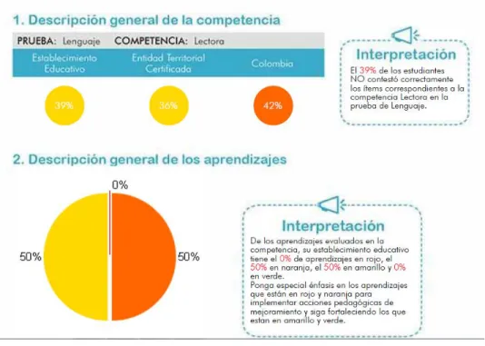 Ilustración 3. Descripción de la competencia lectora en lenguaje. 