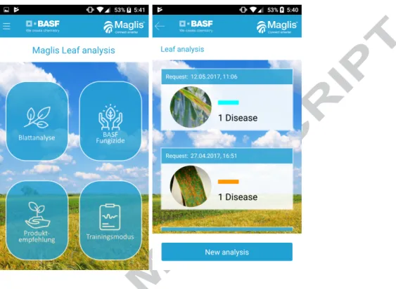 Figure 3: Developed mobile application for disease identification