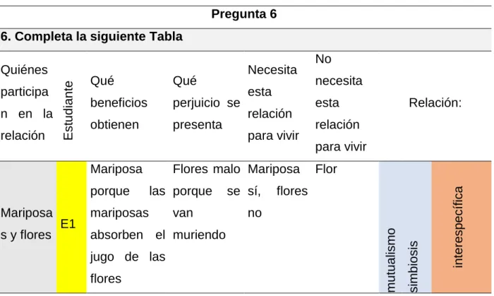 TABLA 13: Respuestas pregunta 6 