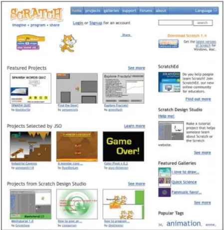 Figura 4. Sitio web Scratch  Fuente: Resnick, et al. (2009) 