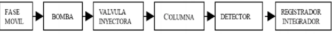 Figura 8.- Esquema de los componentes de un HPLC. 