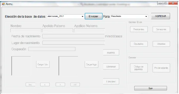 Figura 12-. Pantalla de la aplicación administrativa - postulación 