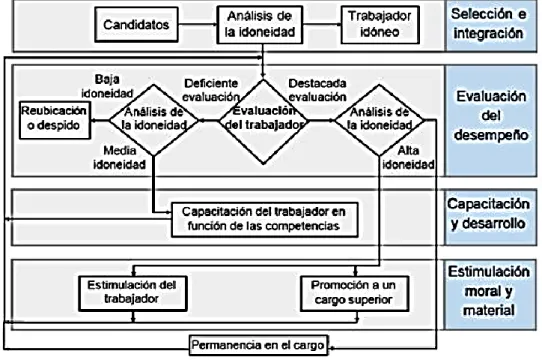 Figura 2. Relación de los procesos con la idoneidad laboral 