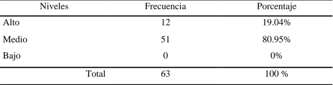 Figura 1  Niveles de I.E. 