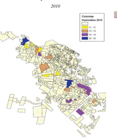 Mapa de homicidios. 