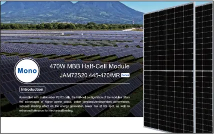 Figura 3 Panel solar monocristalino de 450W y 24V 