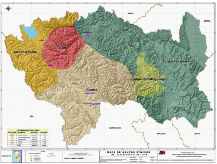 Figura 3 Mapa de grupos étnicos departamento de Junín 
