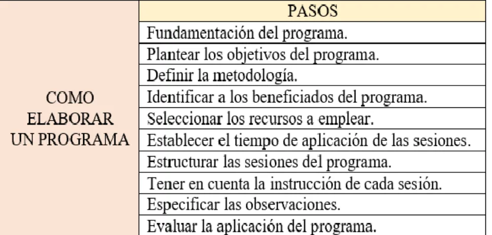 Tabla 3 Como elaborar un programa 