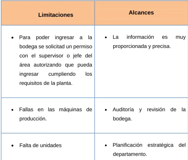 Ilustración 2. Limitaciones y alcances.  