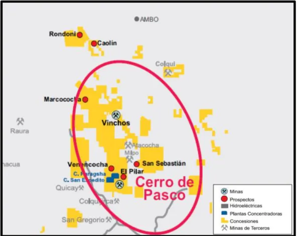Mapa de Ubicación de la Unidad Minera Cerro de Pasco 