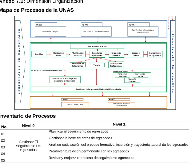 Mapa de Procesos de la UNAS 
