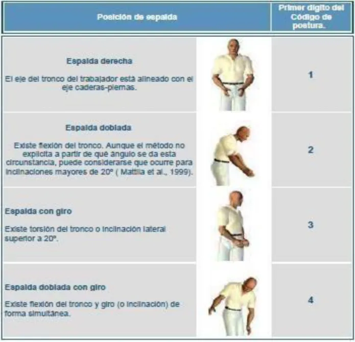 Figura 1.- Codificación posición espalda 