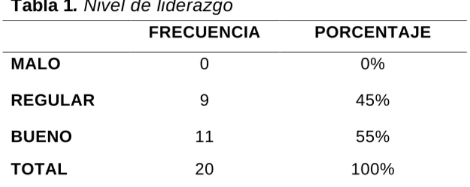 Figura 1. Nivel de liderazgo 