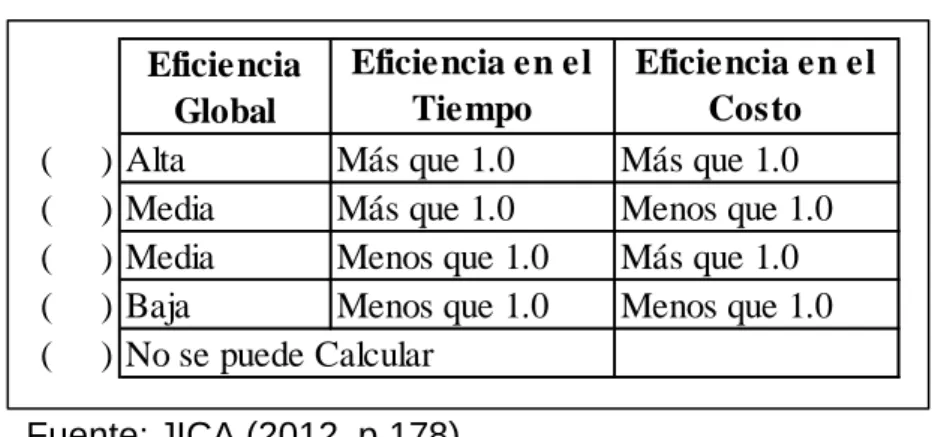 Tabla 6: Magnitud Eficiencia global 