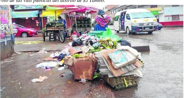 Foto residuos fuera del mercado de El tambo 