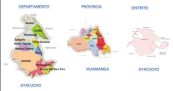 MAPA DEL DISTRITO DE  AYACUCHO 